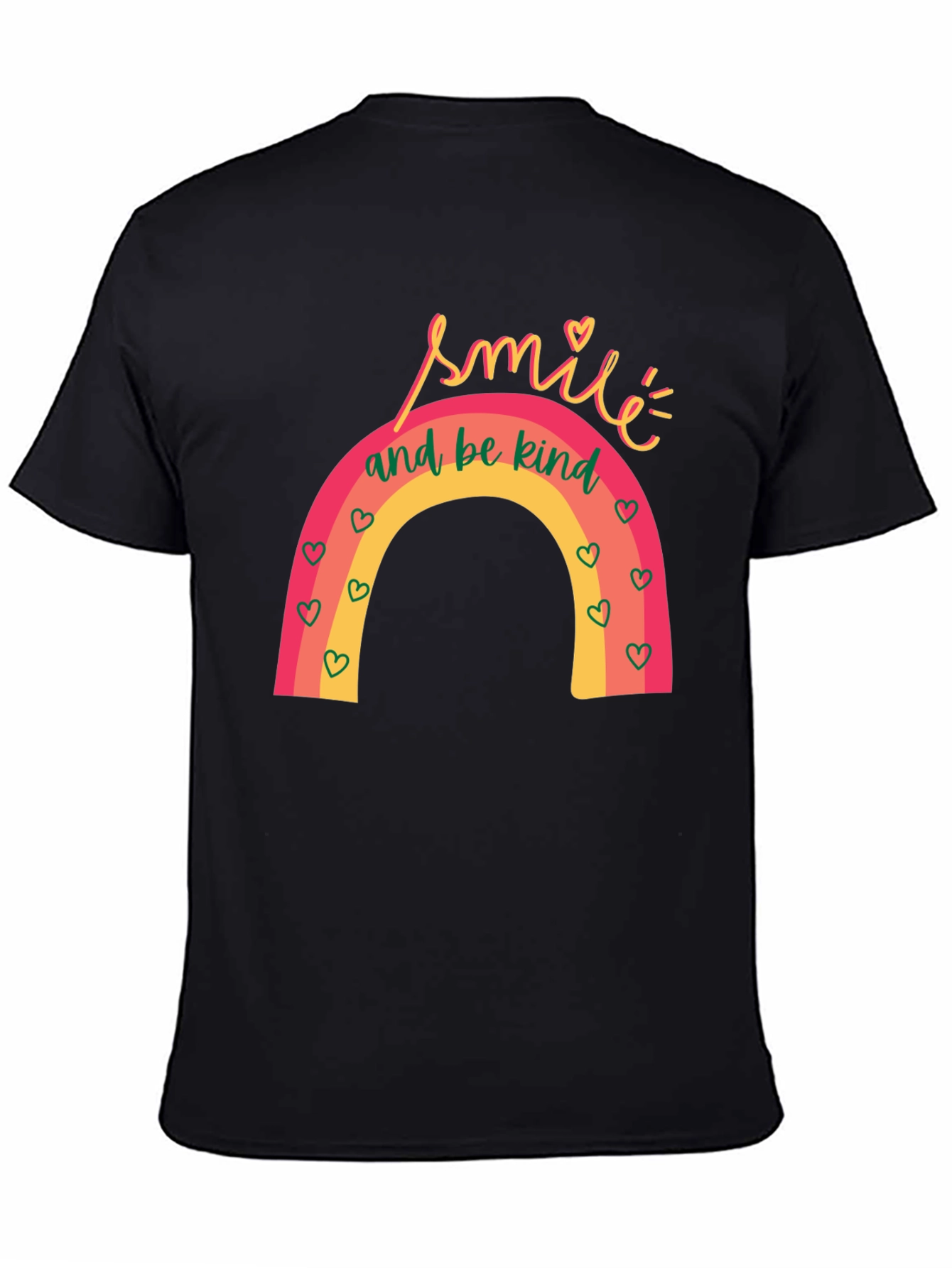 Smile and Be Kind Rainbow Graphic T-Shirt