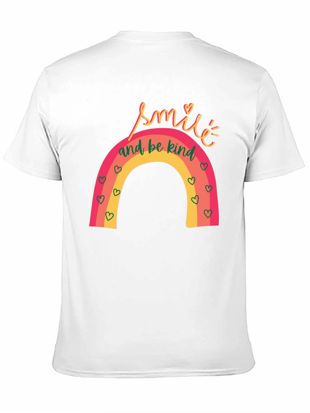 Smile and Be Kind Rainbow Graphic T-Shirt