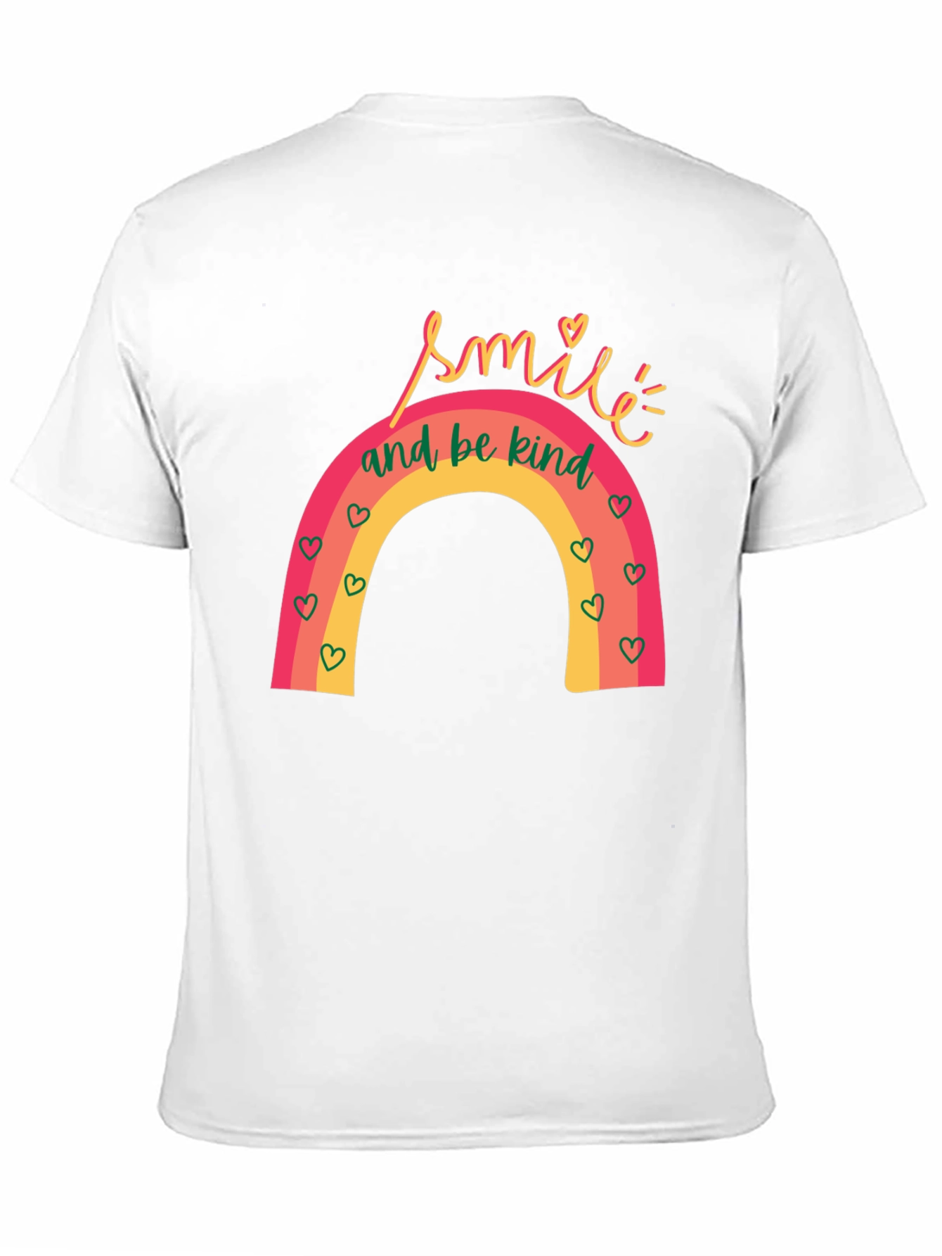 Smile and Be Kind Rainbow Graphic T-Shirt