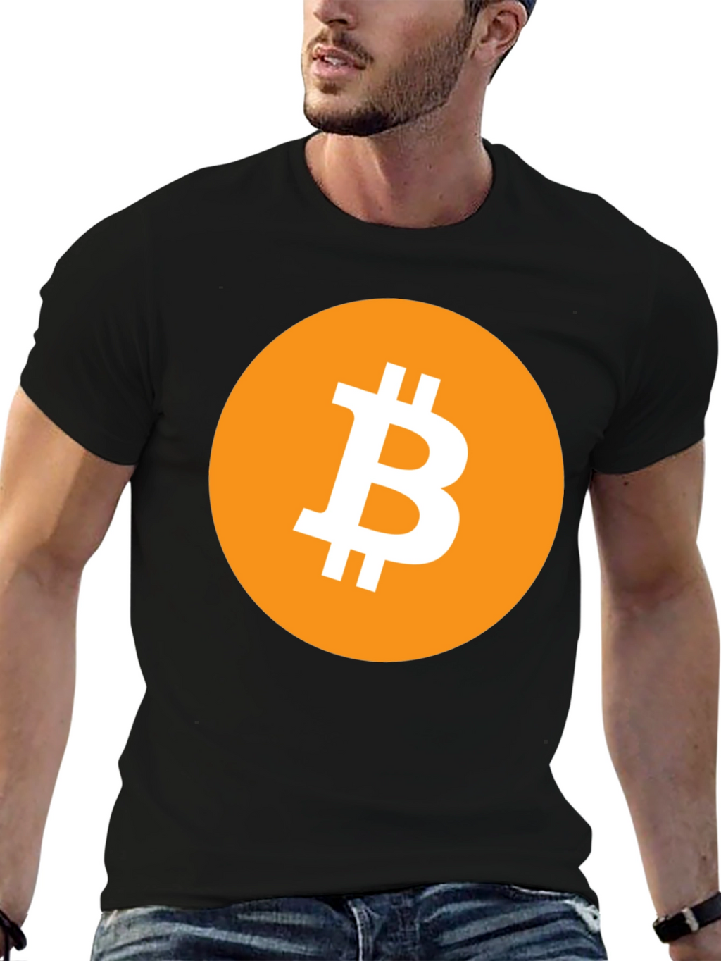 Bitcoin Logo Graphic Black T-Shirt