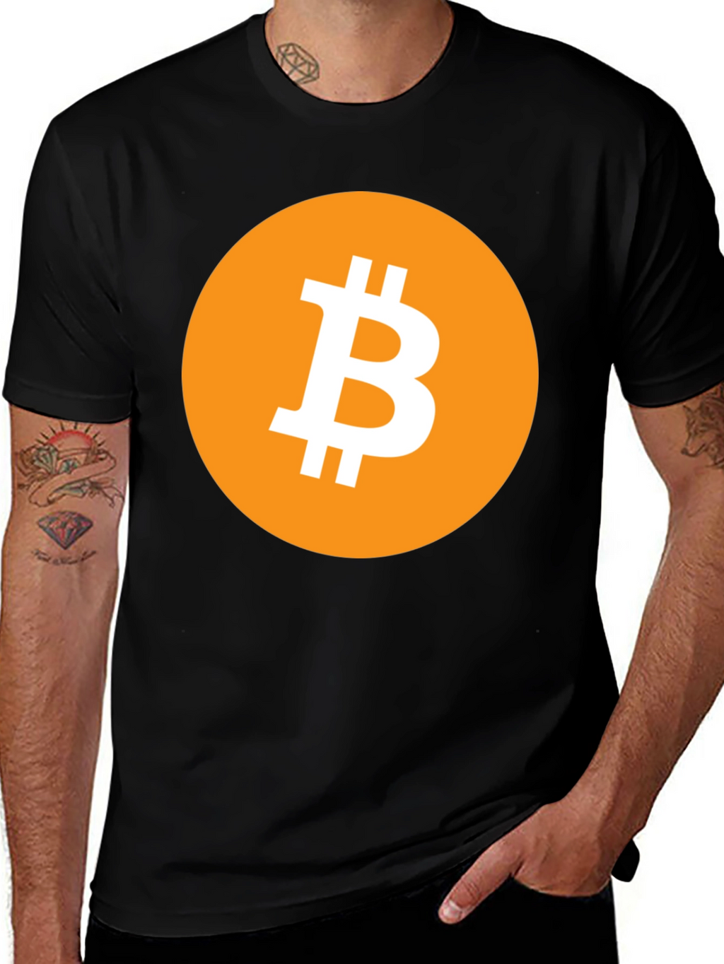 Bitcoin Logo Graphic Black T-Shirt