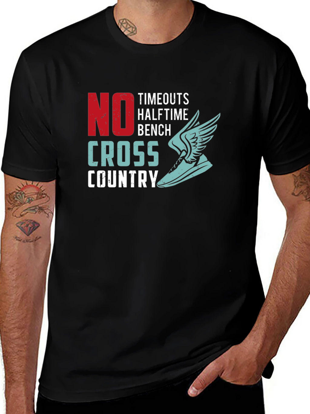 No Timeouts Cross Country Running Graphic T-Shirt