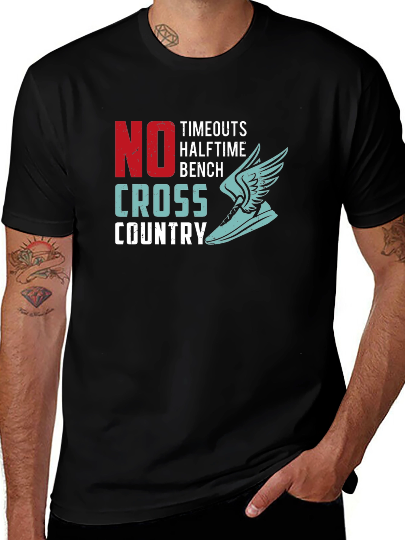 No Timeouts Cross Country Running Graphic T-Shirt