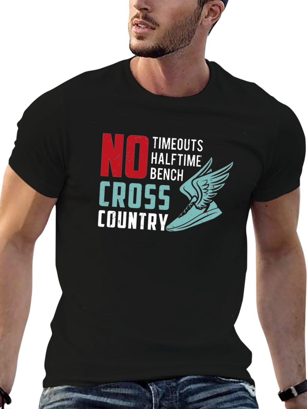 No Timeouts Cross Country Running Graphic T-Shirt