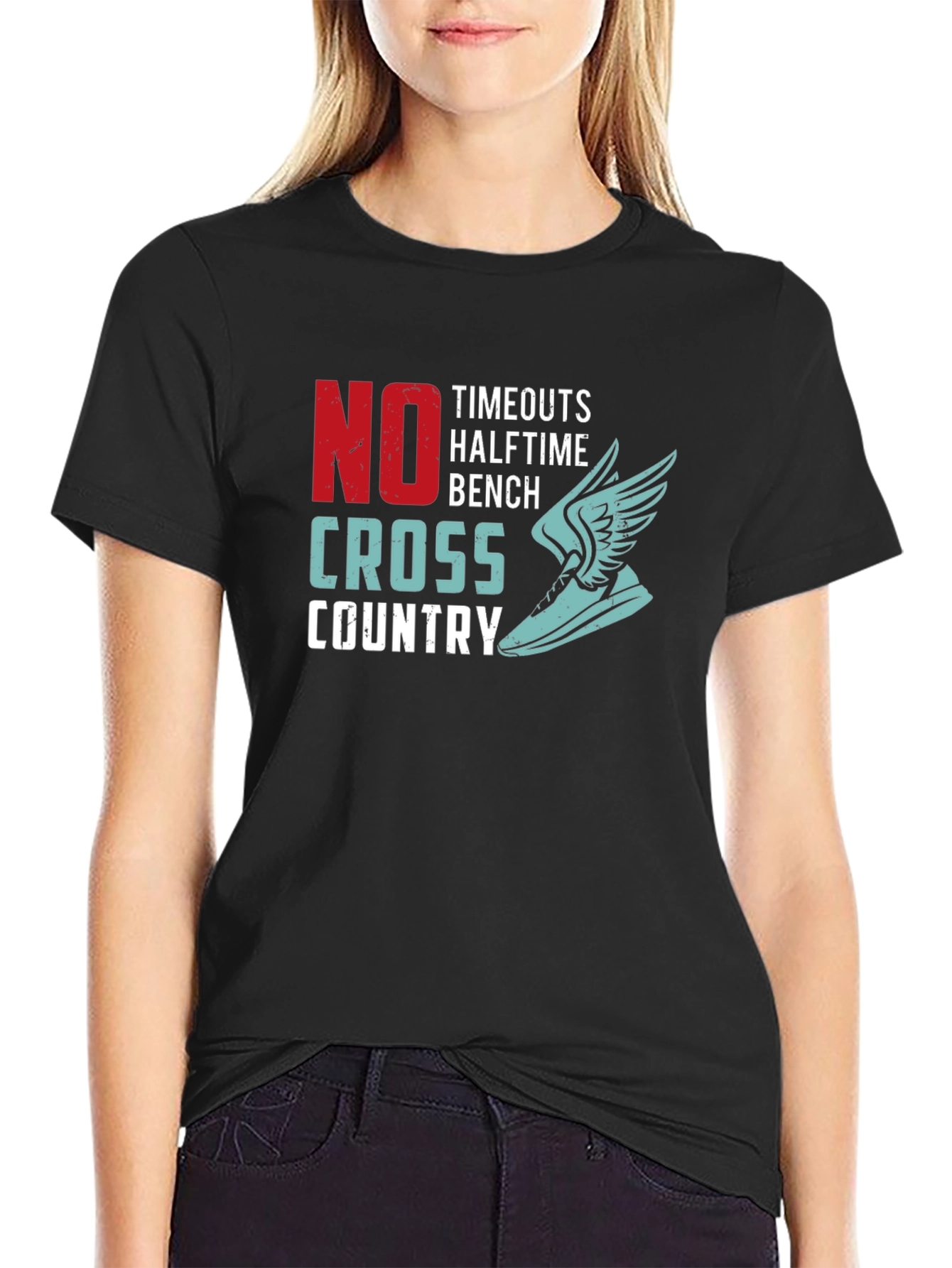 No Timeouts Cross Country Running Graphic T-Shirt