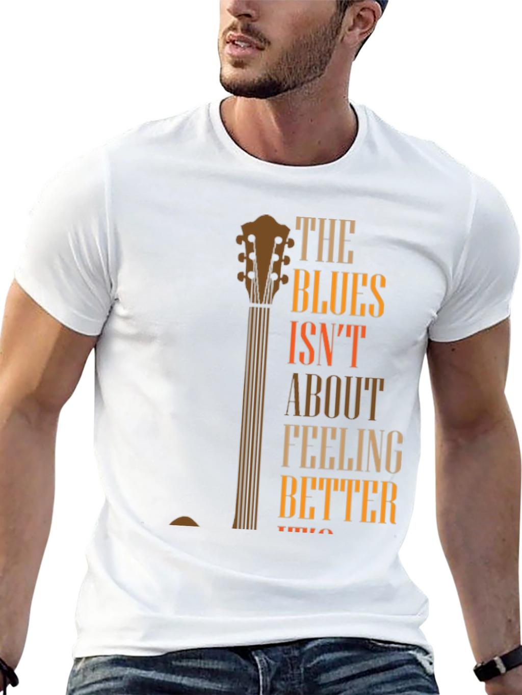 Blues Guitar Graphic T-Shirt - Feeling Better Lyric Tee