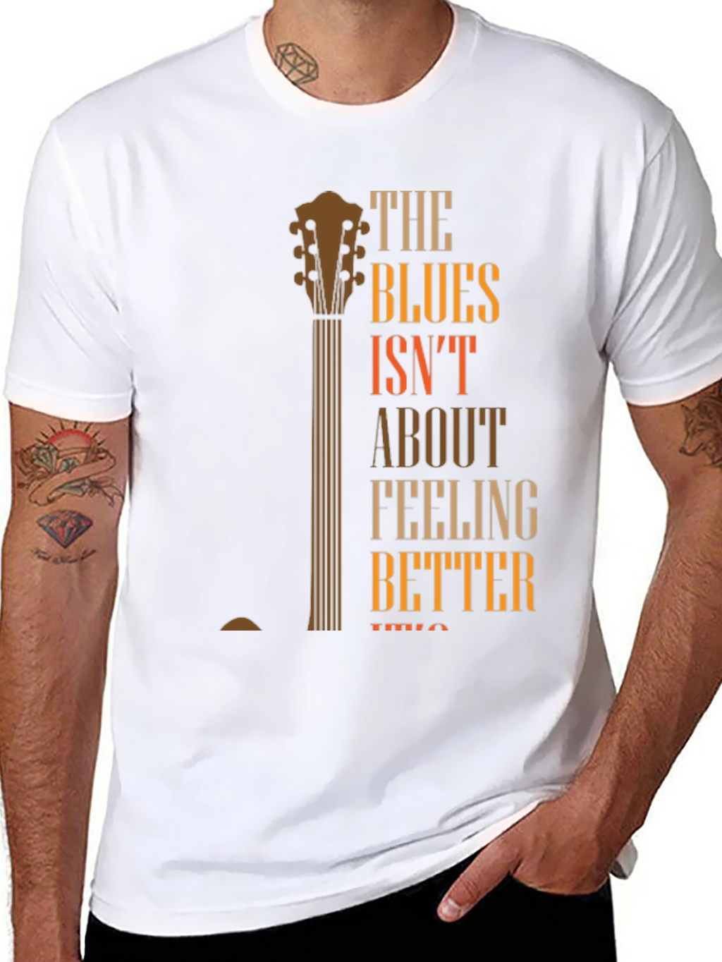 Blues Guitar Graphic T-Shirt - Feeling Better Lyric Tee