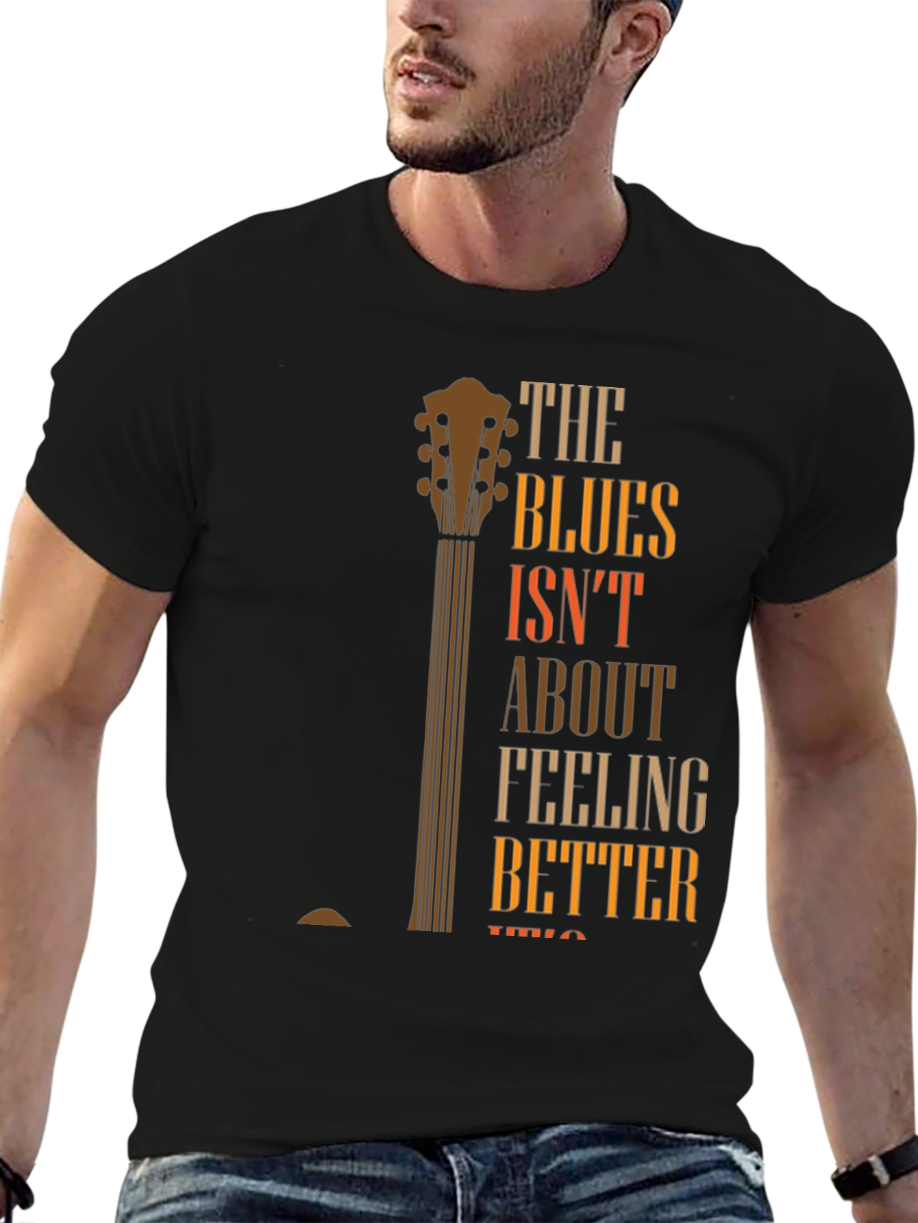 Blues Guitar Graphic T-Shirt - Feeling Better Lyric Tee