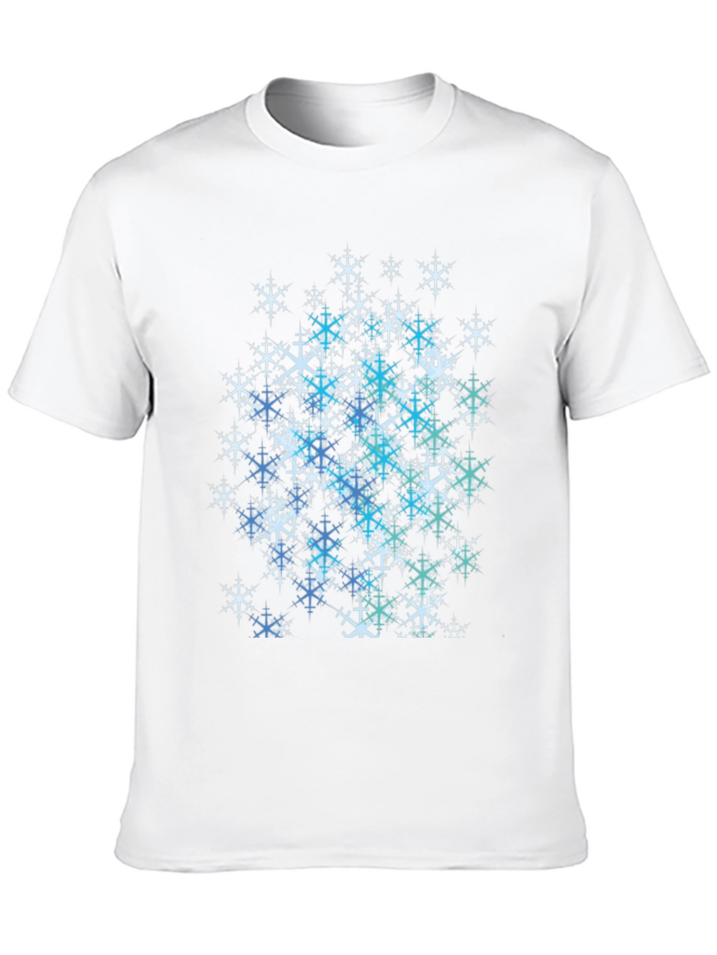 Snowflake Graphic Print Tee - Black Cotton Blend