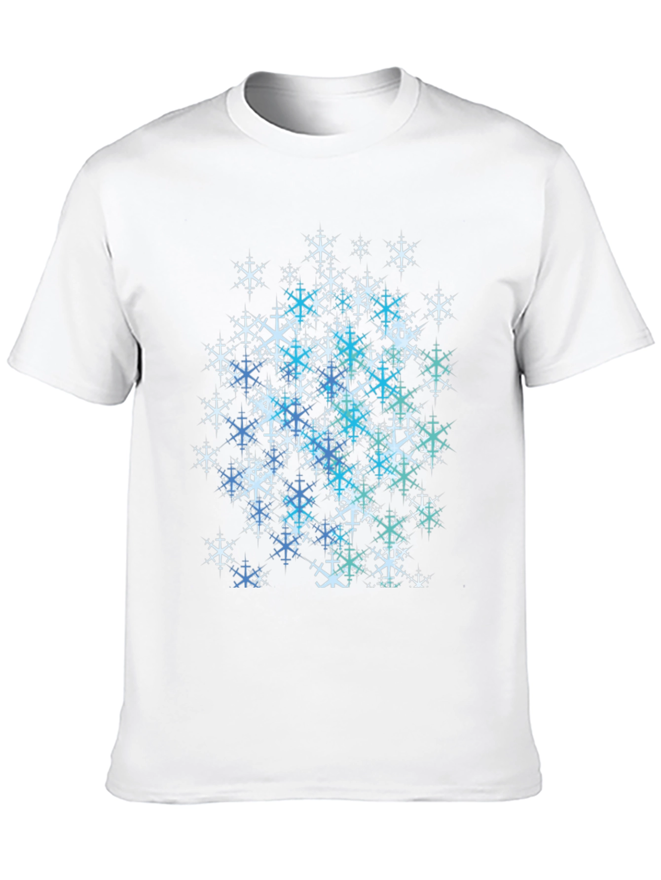 Snowflake Graphic Print Tee - Black Cotton Blend