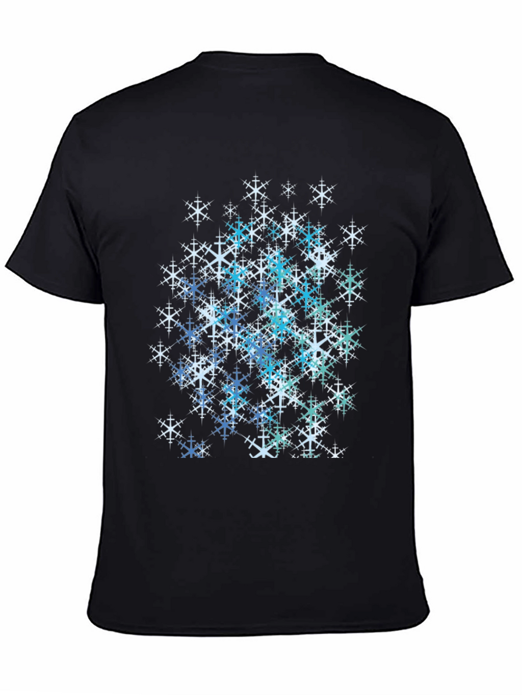 Snowflake Graphic Print Tee - Black Cotton Blend