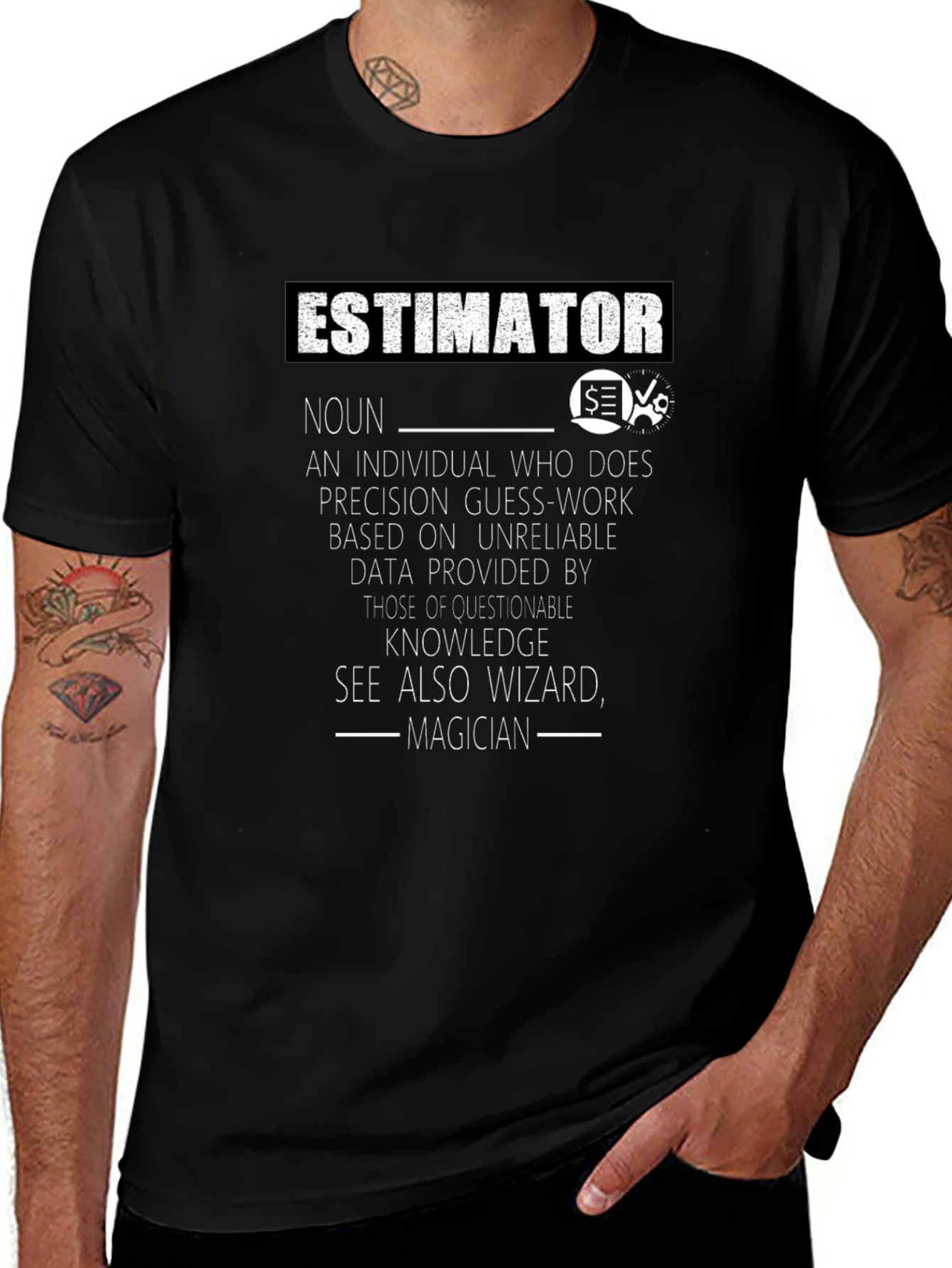 Estimator Definition T-Shirt: Wizard Magician Noun