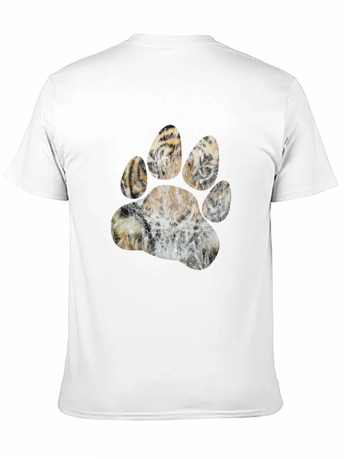Tiger Paw Print Graphic T-Shirt - Black