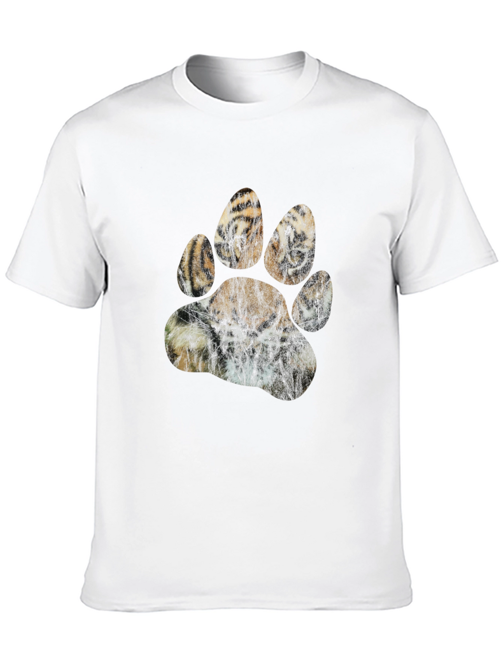 Tiger Paw Print Graphic T-Shirt - Black