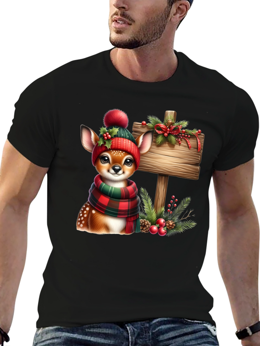 Festive Deer Christmas T-Shirt