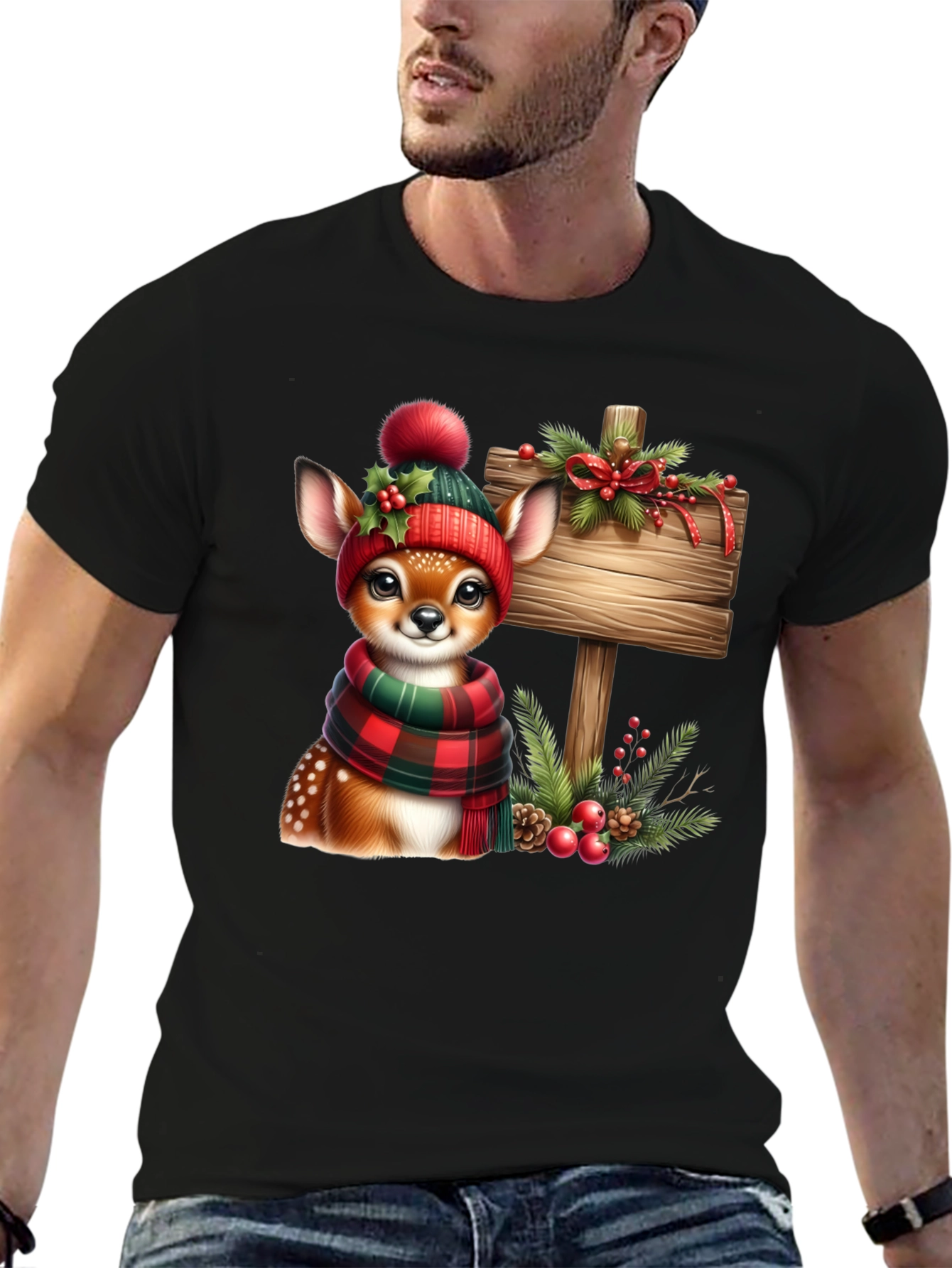 Festive Deer Christmas T-Shirt