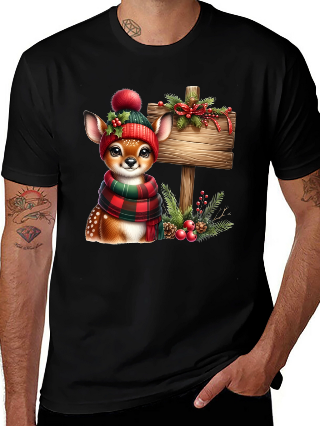 Festive Deer Christmas T-Shirt