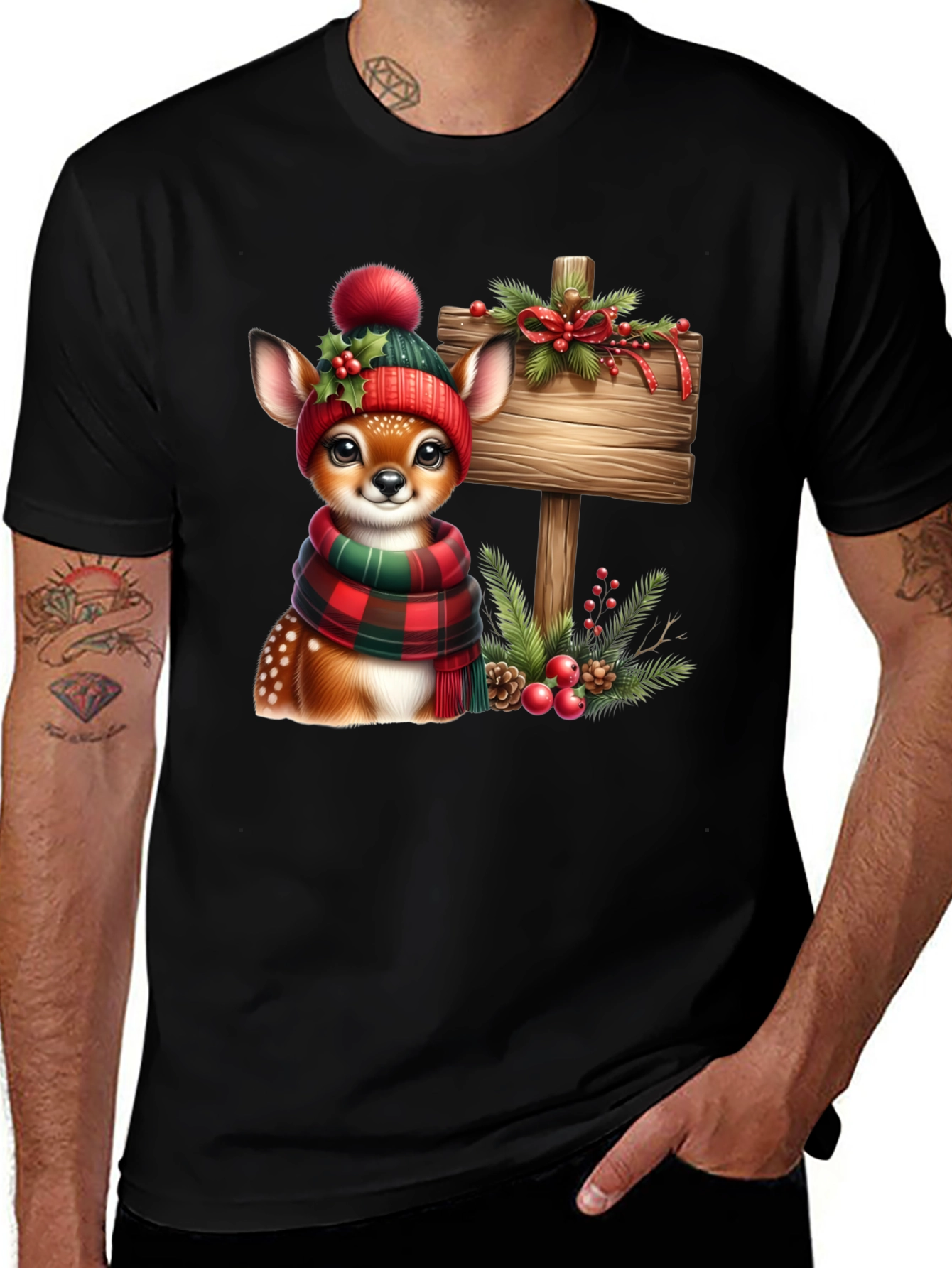 Festive Deer Christmas T-Shirt