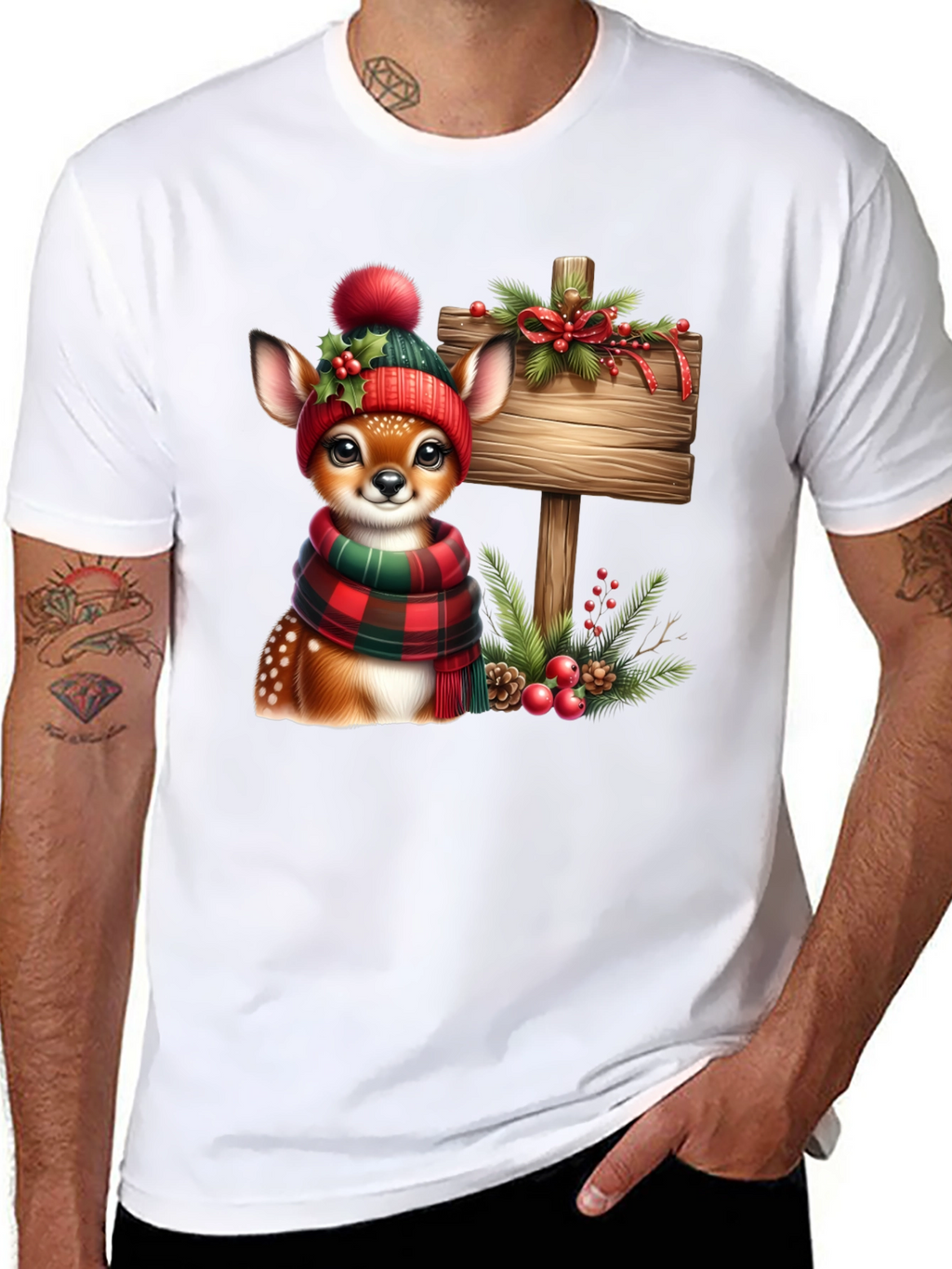 Festive Deer Christmas T-Shirt