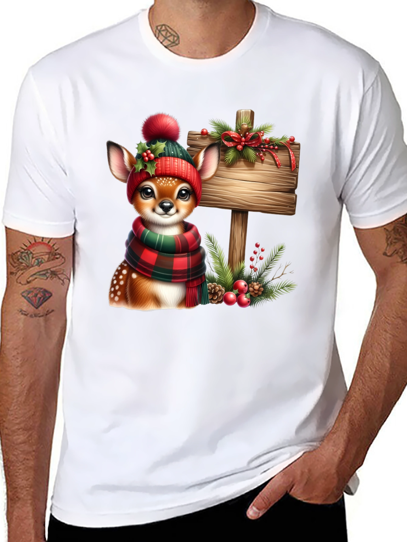 Festive Deer Christmas T-Shirt