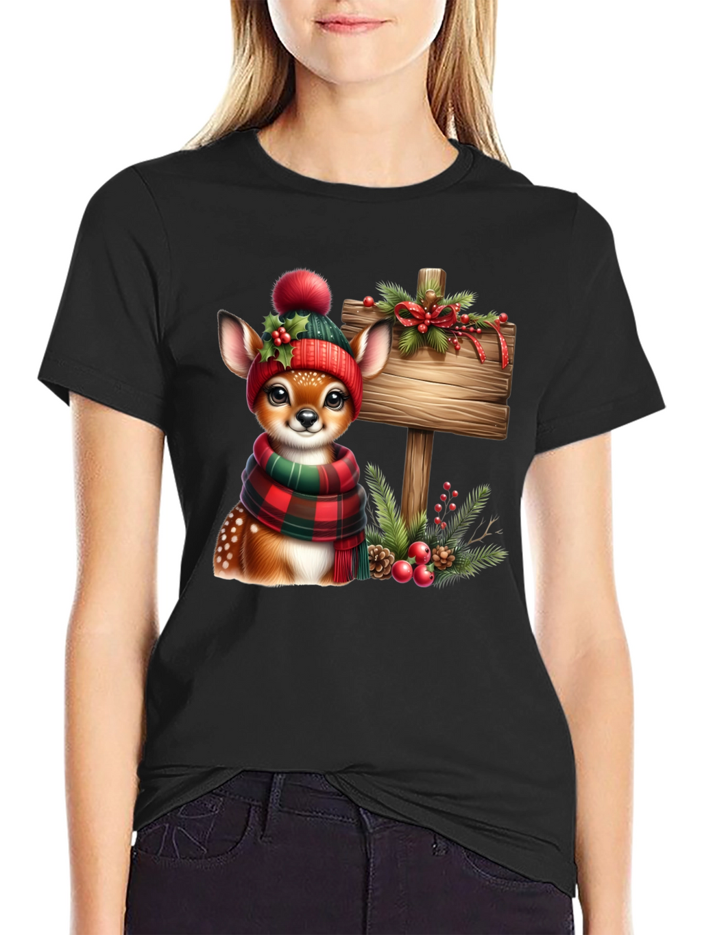 Festive Deer Christmas T-Shirt