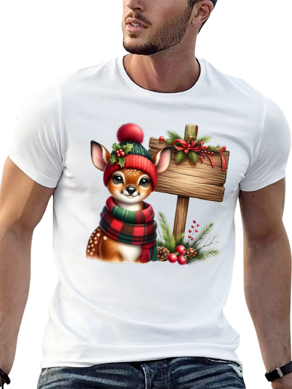 Festive Deer Christmas T-Shirt