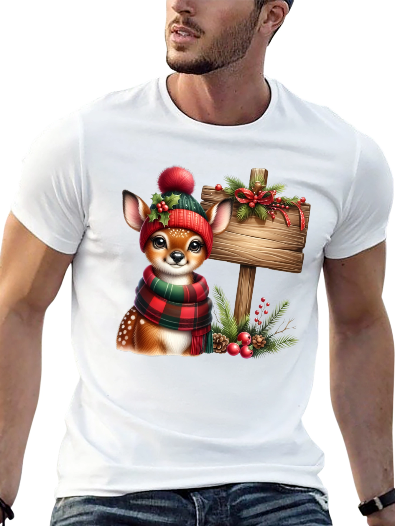 Festive Deer Christmas T-Shirt