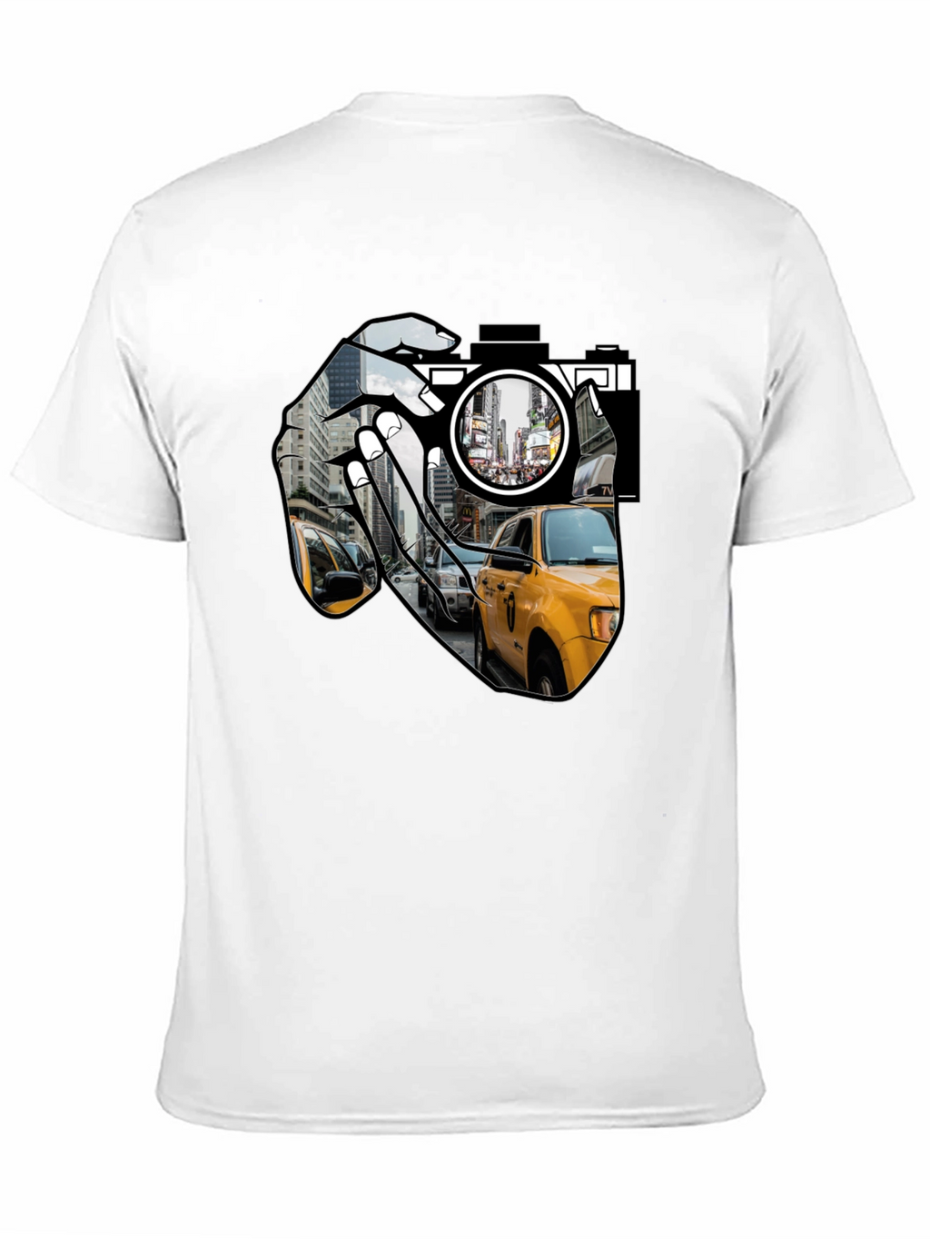 NYC Taxi Camera Black T-Shirt