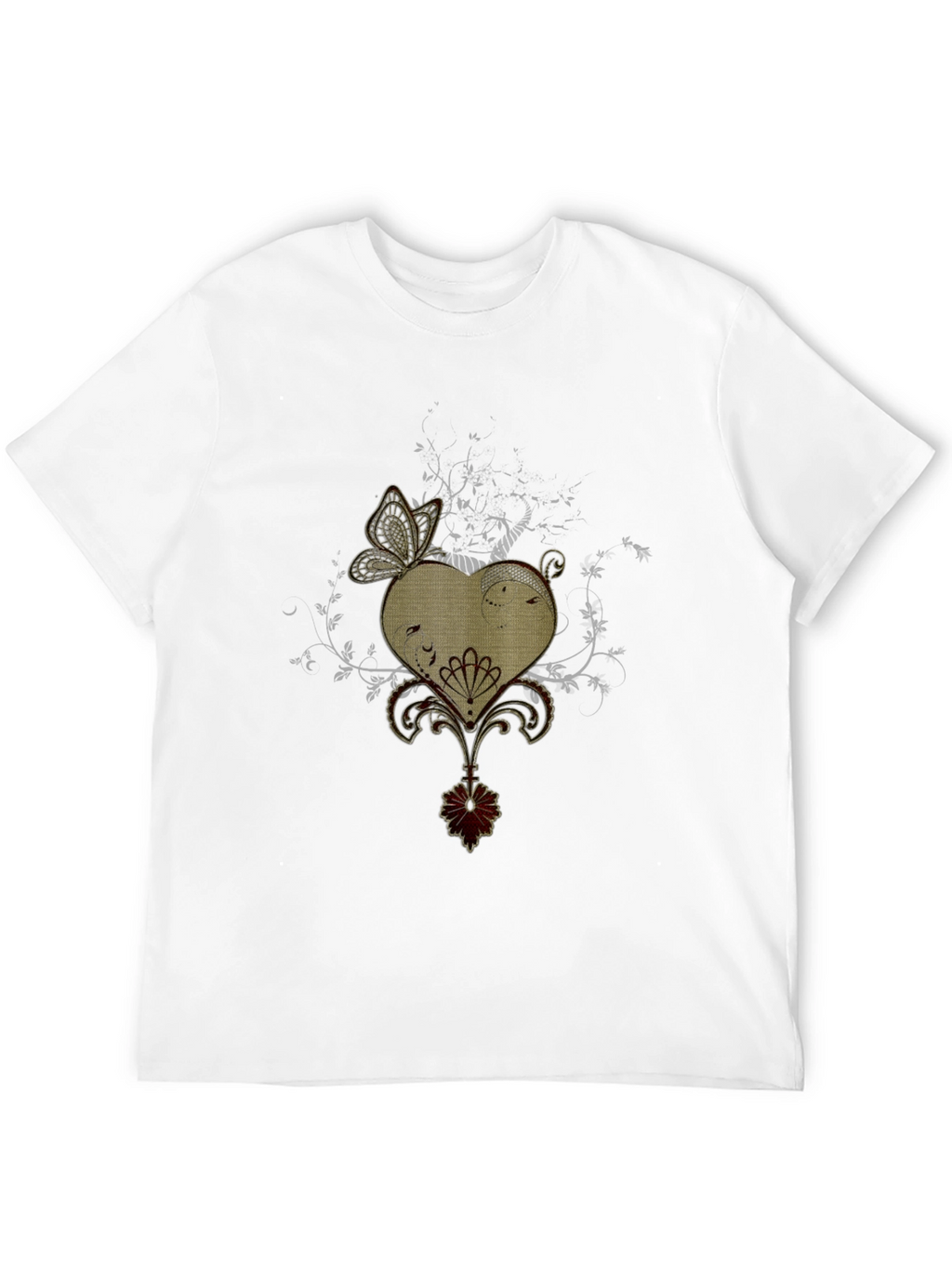 Butterfly Heart Graphic Black T-Shirt