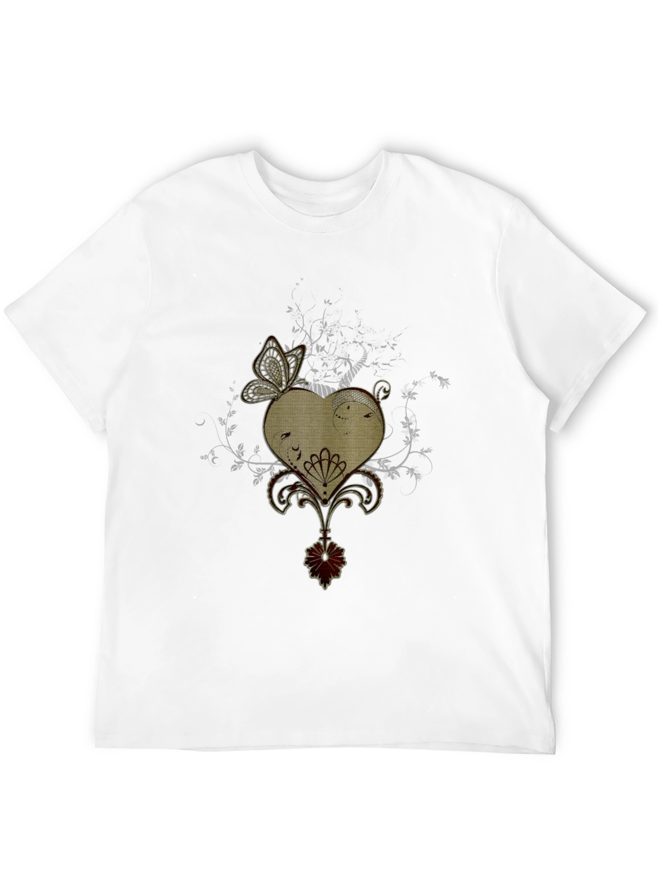 Butterfly Heart Graphic Black T-Shirt