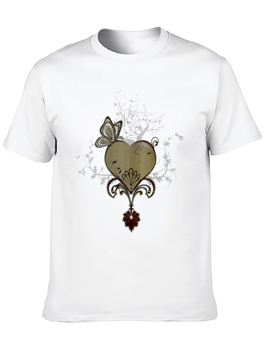 Butterfly Heart Graphic Black T-Shirt