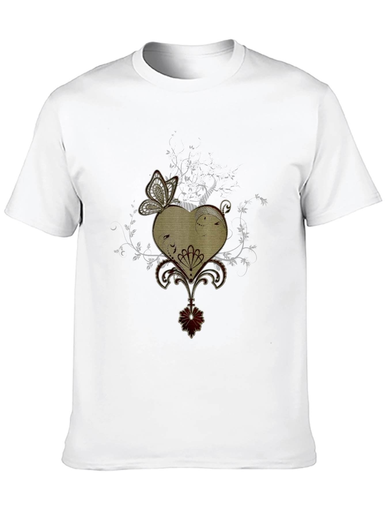 Butterfly Heart Graphic Black T-Shirt