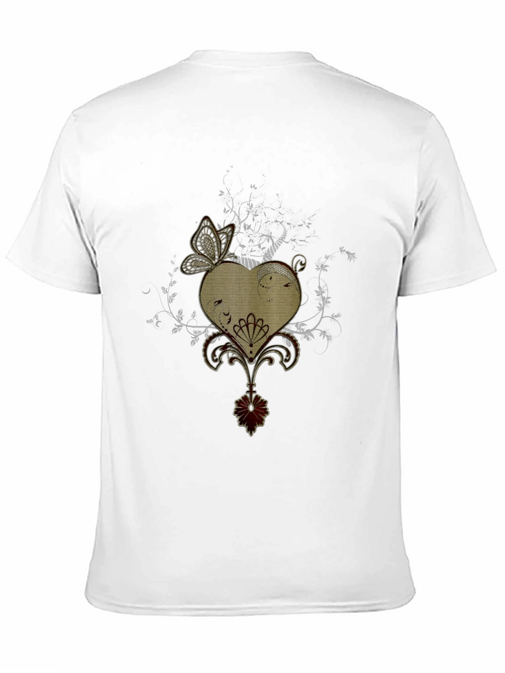 Butterfly Heart Graphic Black T-Shirt