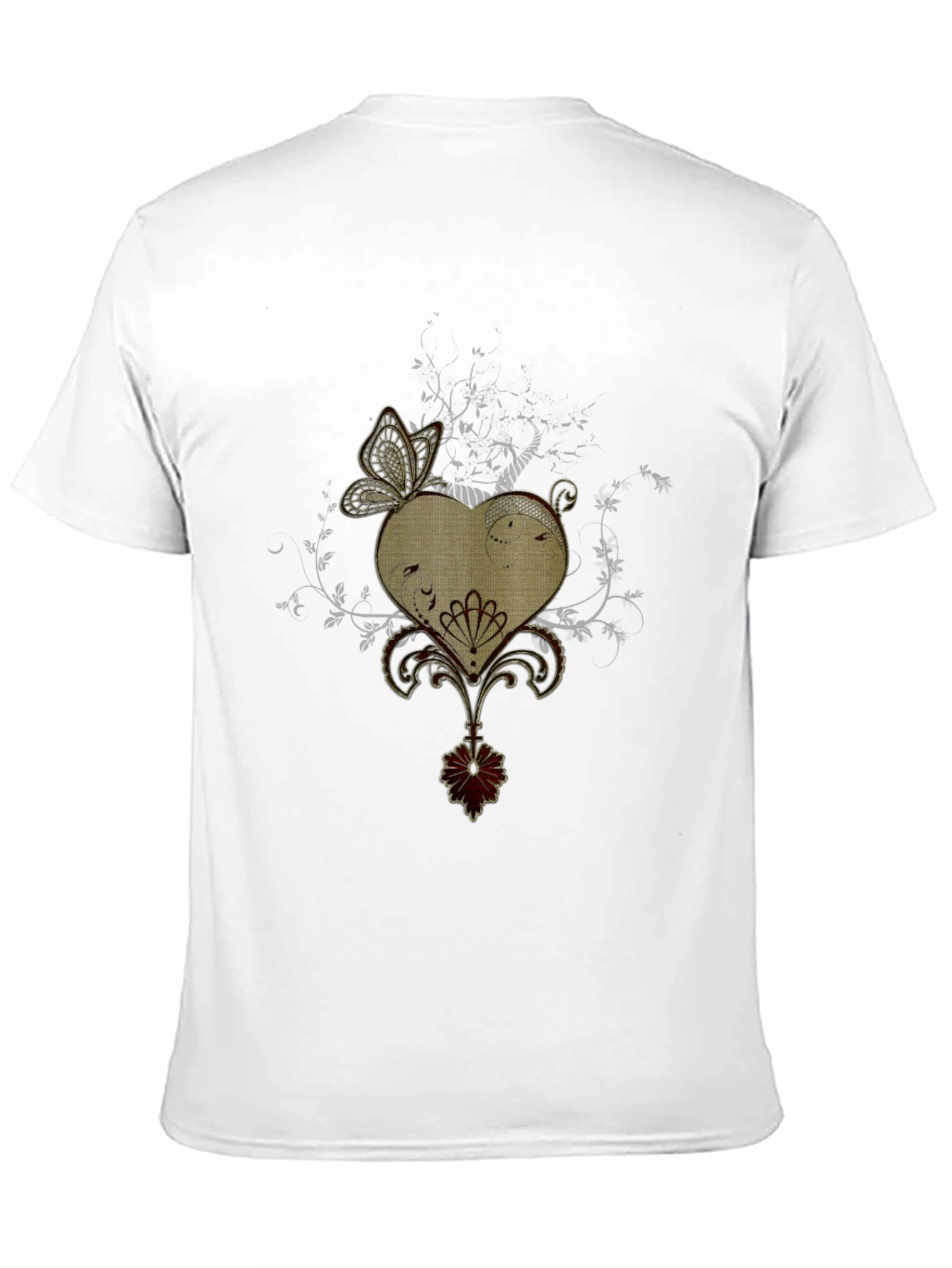 Butterfly Heart Graphic Black T-Shirt