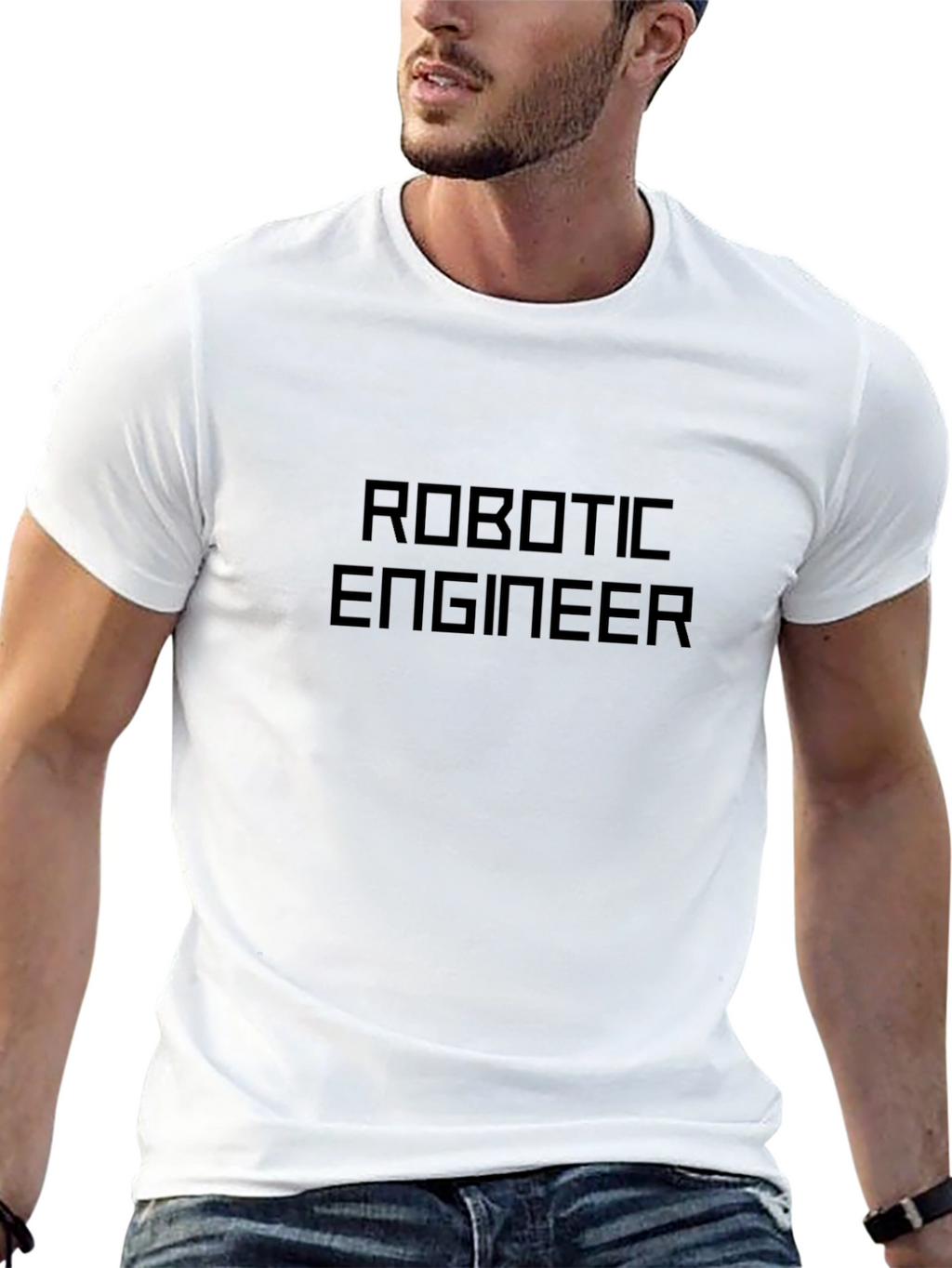 Robotic Engineer Tee - Black Graphic T-Shirt