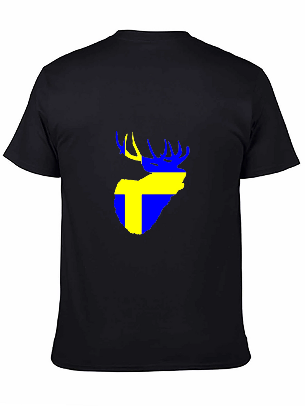 Swedish Deer Graphic Black T-Shirt