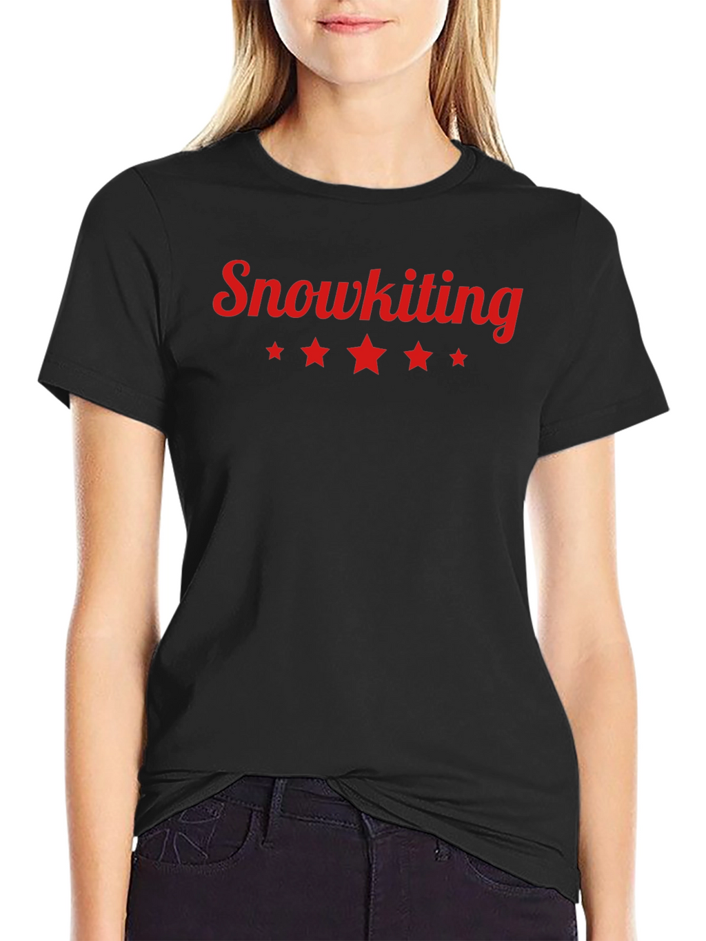 Snowkiting Graphic Tee - Stylish Black Cotton T-Shirt