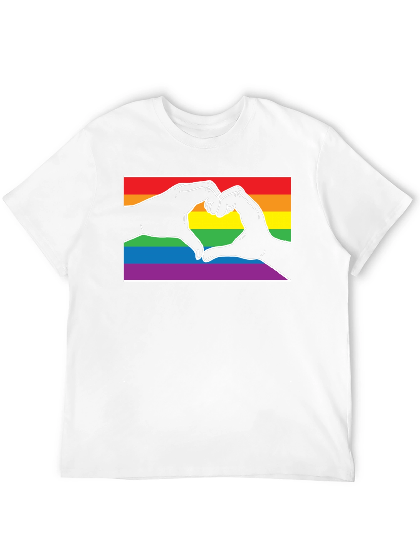 LGBTQ+ Heart Hands Black T-Shirt