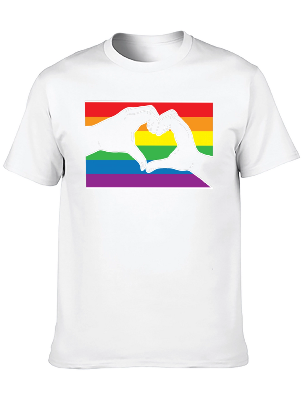 LGBTQ+ Heart Hands Black T-Shirt
