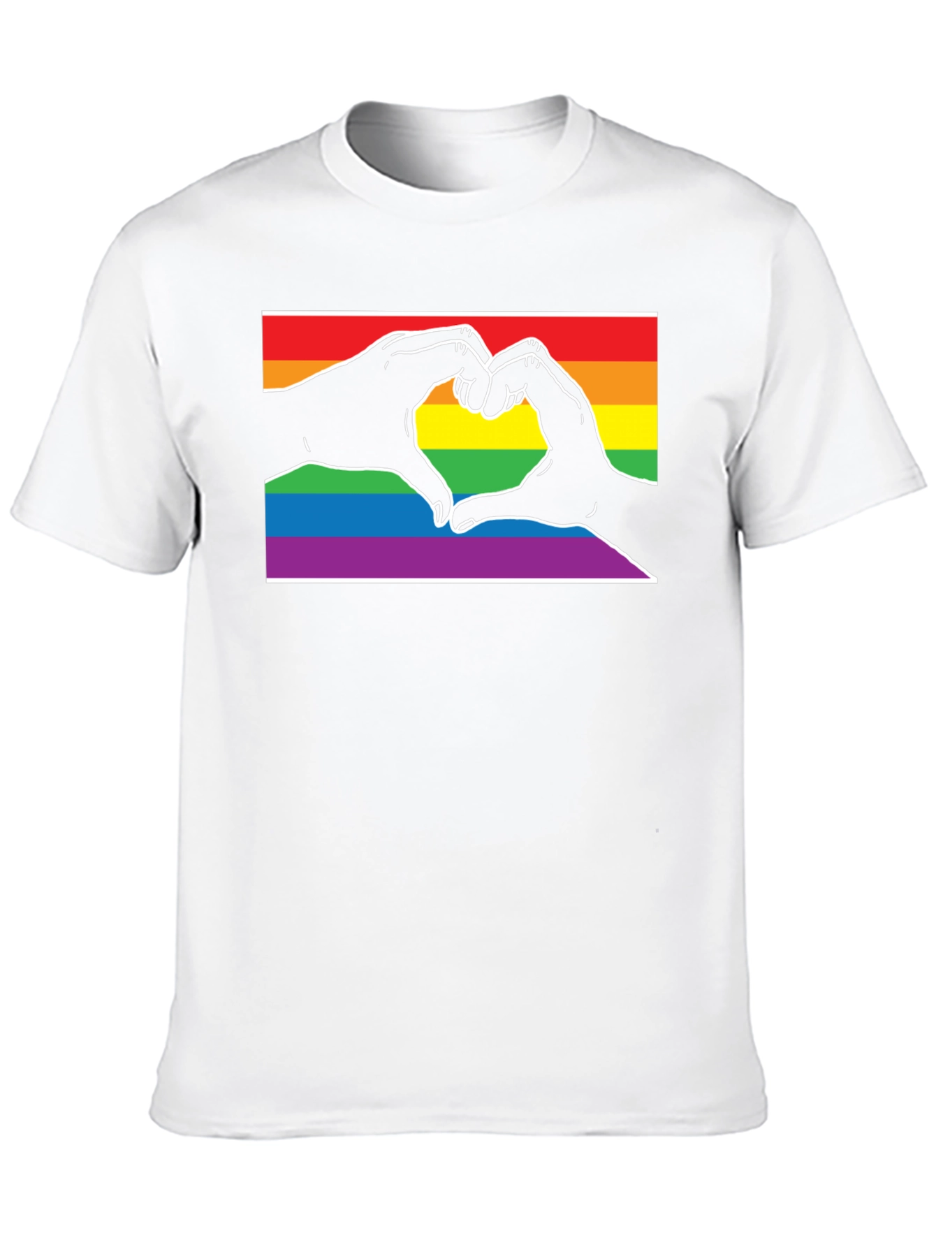 LGBTQ+ Heart Hands Black T-Shirt