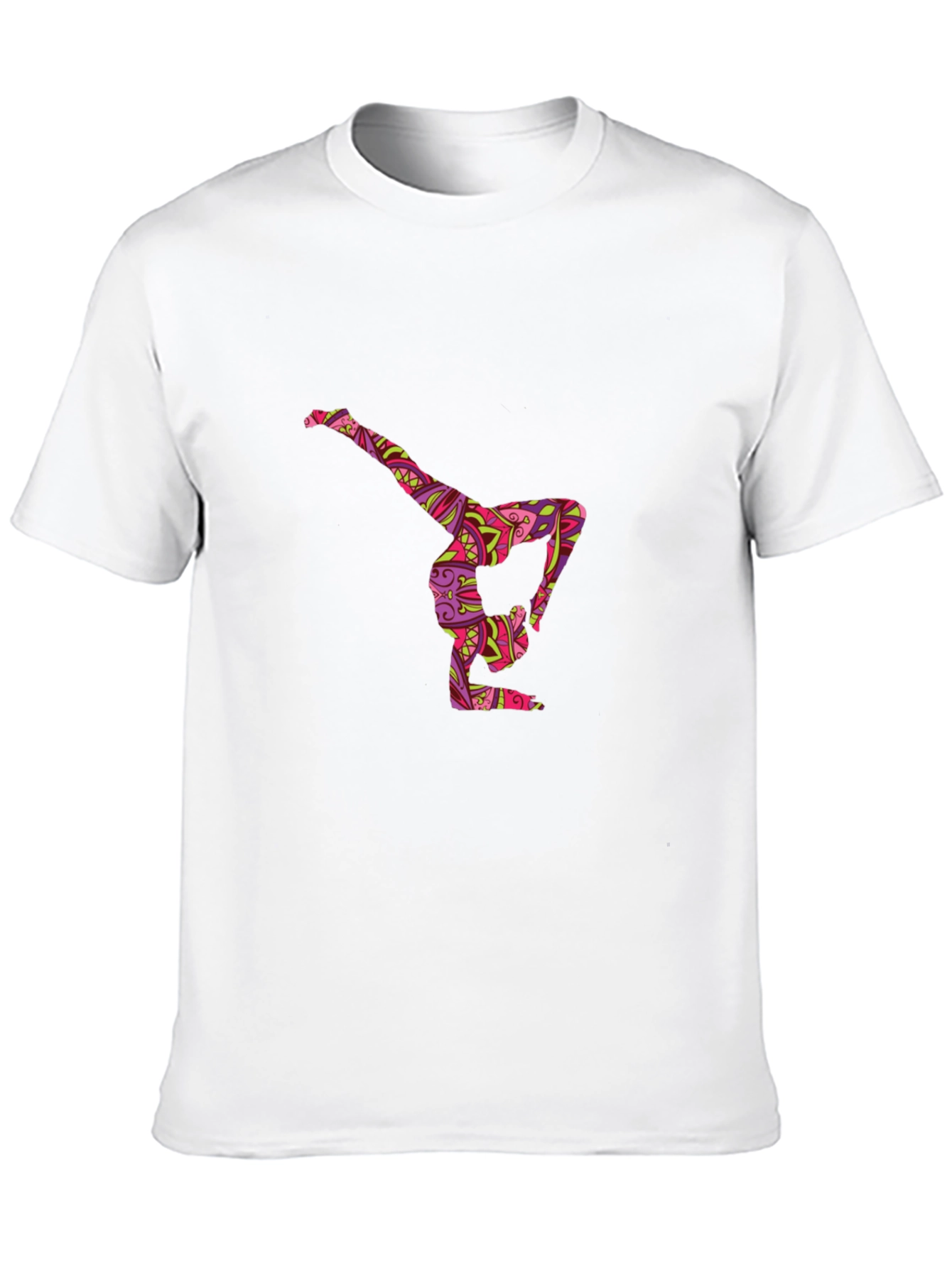 Yoga Pose Graphic Tee - Black Cotton Comfort