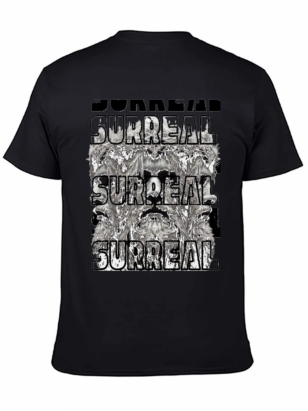 Surreal Graphic Print Tee - Black Cotton