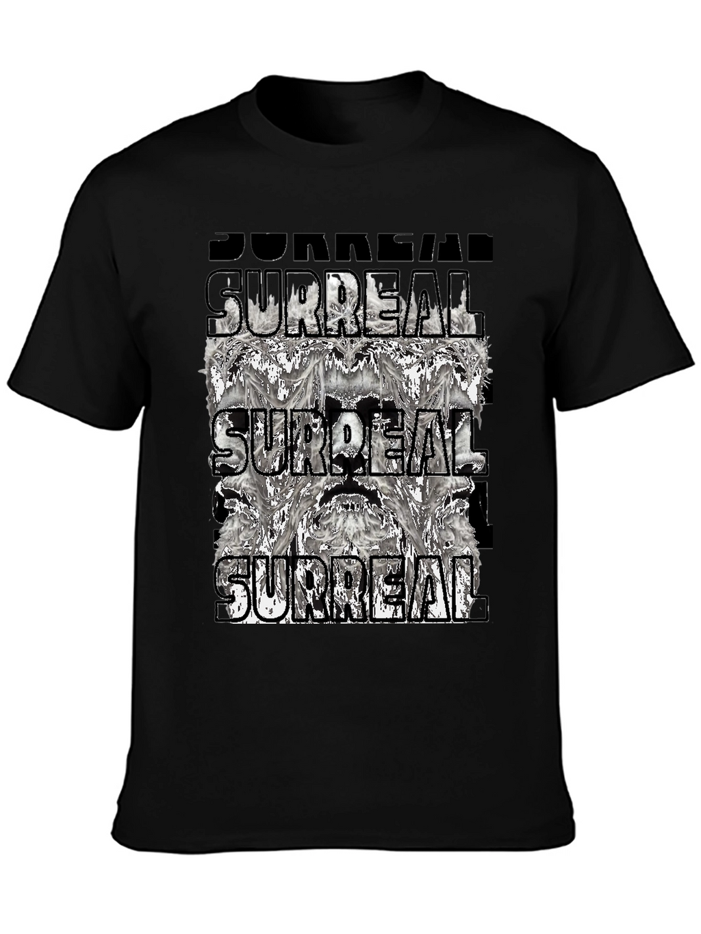 Surreal Graphic Print Tee - Black Cotton
