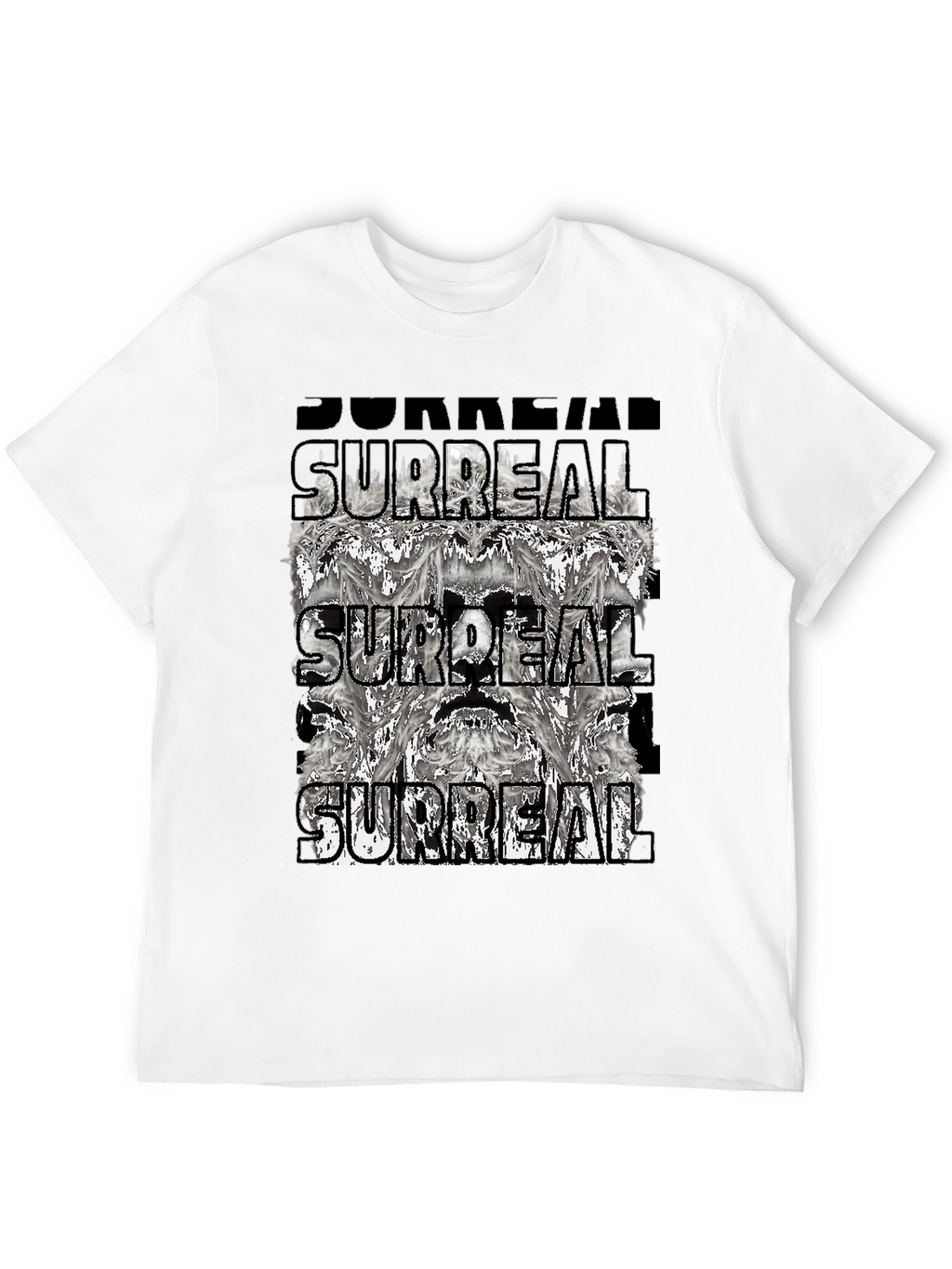 Surreal Graphic Print Tee - Black Cotton