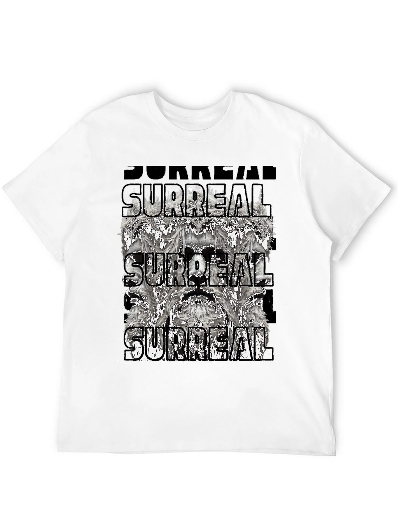 Surreal Graphic Print Tee - Black Cotton