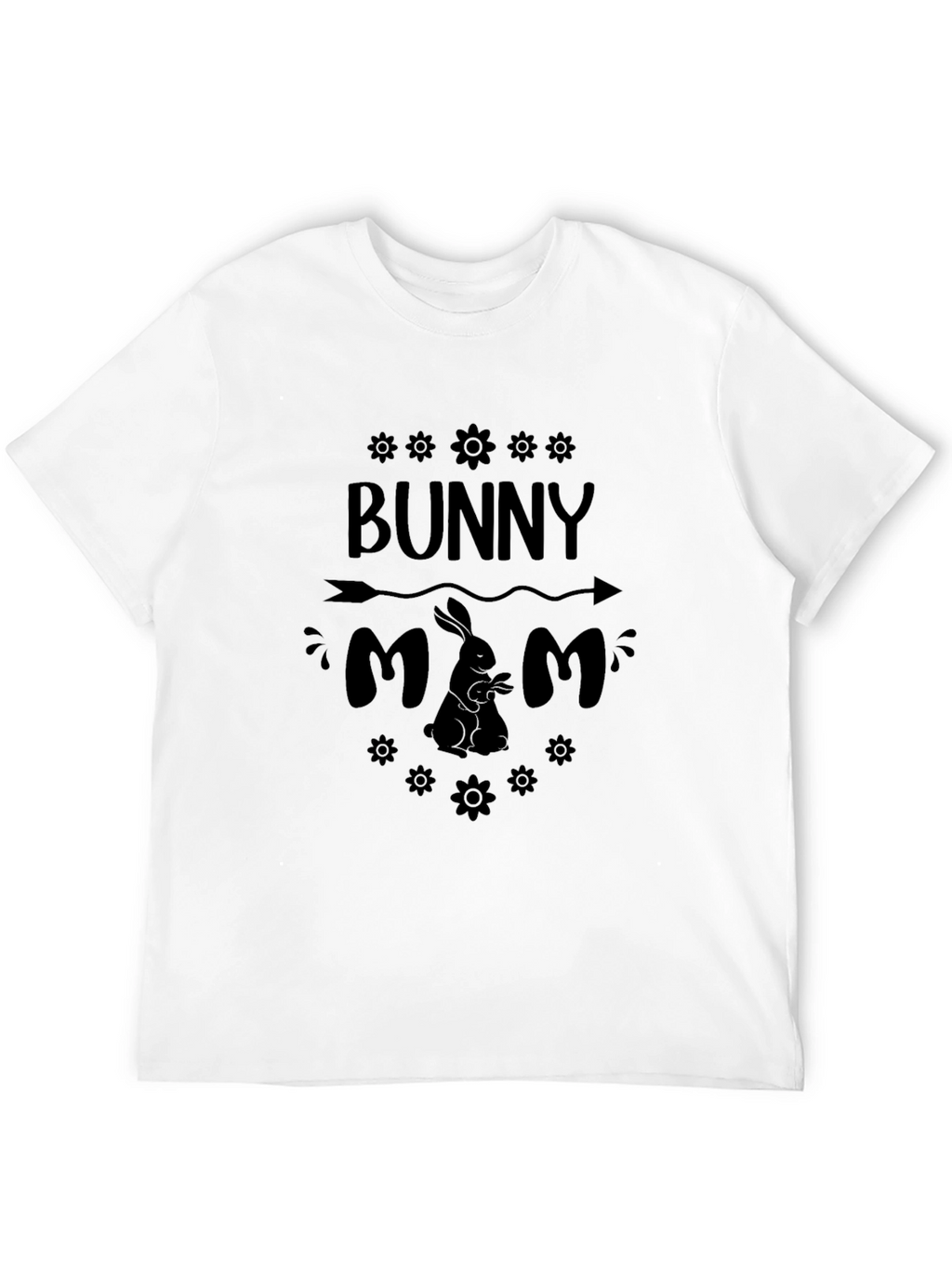 Bunny Mom Graphic T-Shirt - Black