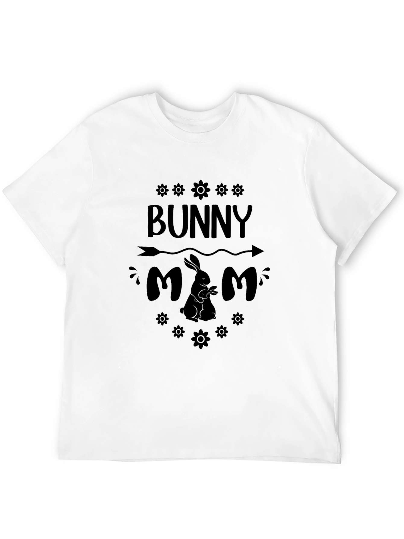 Bunny Mom Graphic T-Shirt - Black