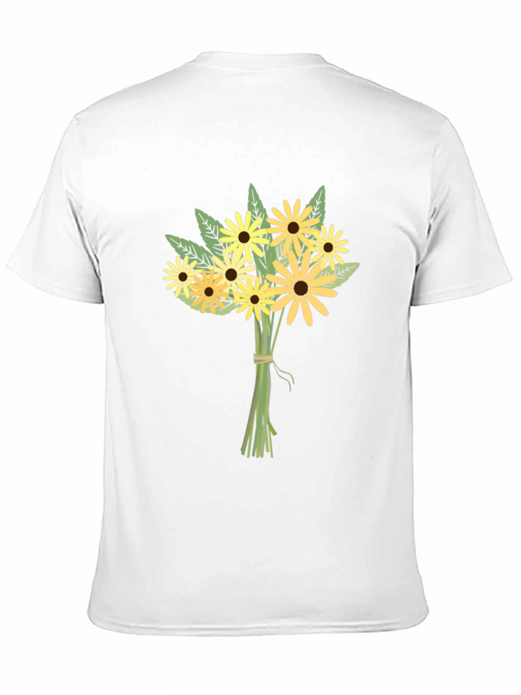 Floral Bouquet Graphic Tee - Black Cotton Casual