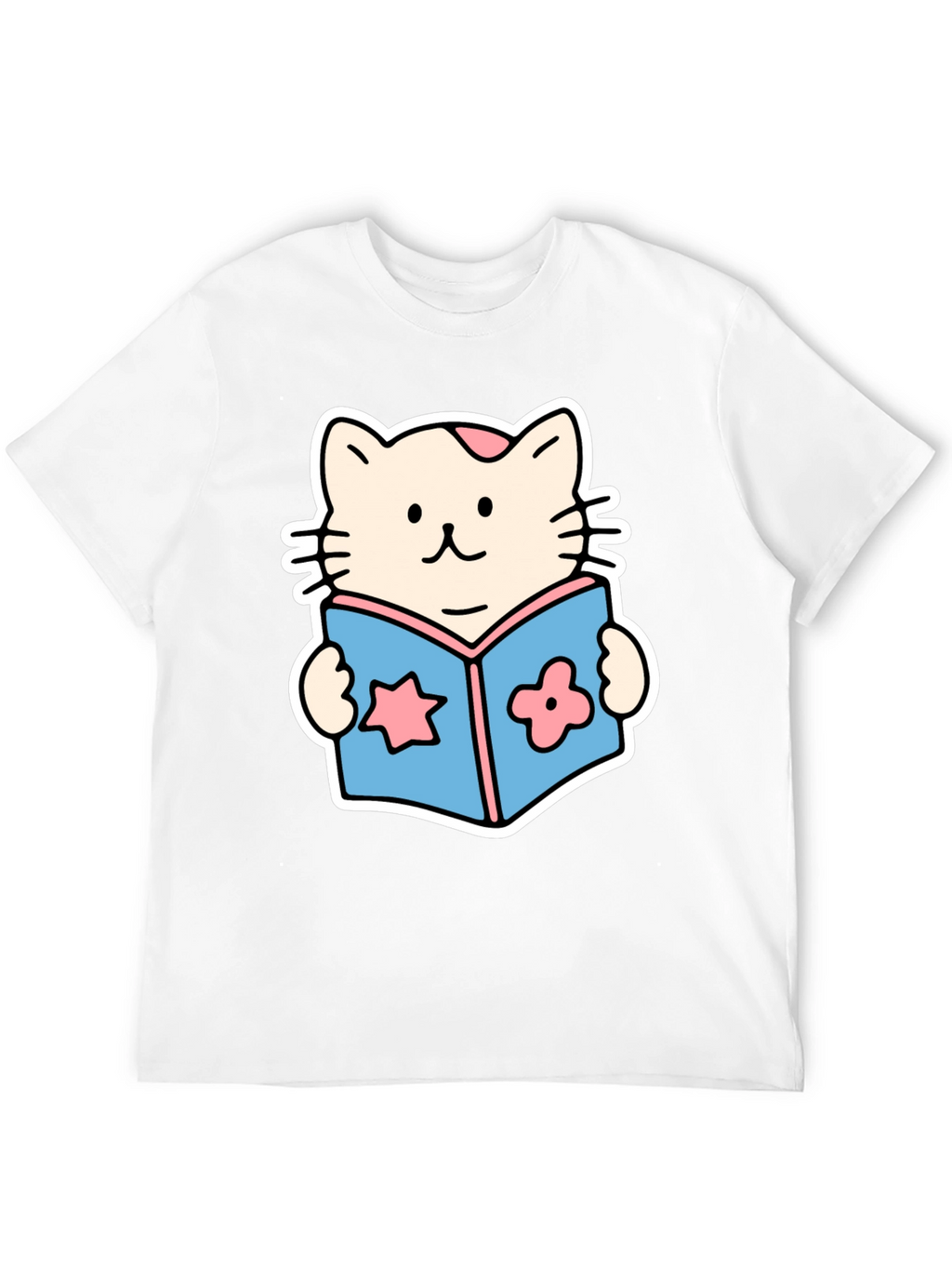 Cute Cat Reading Book T-Shirt