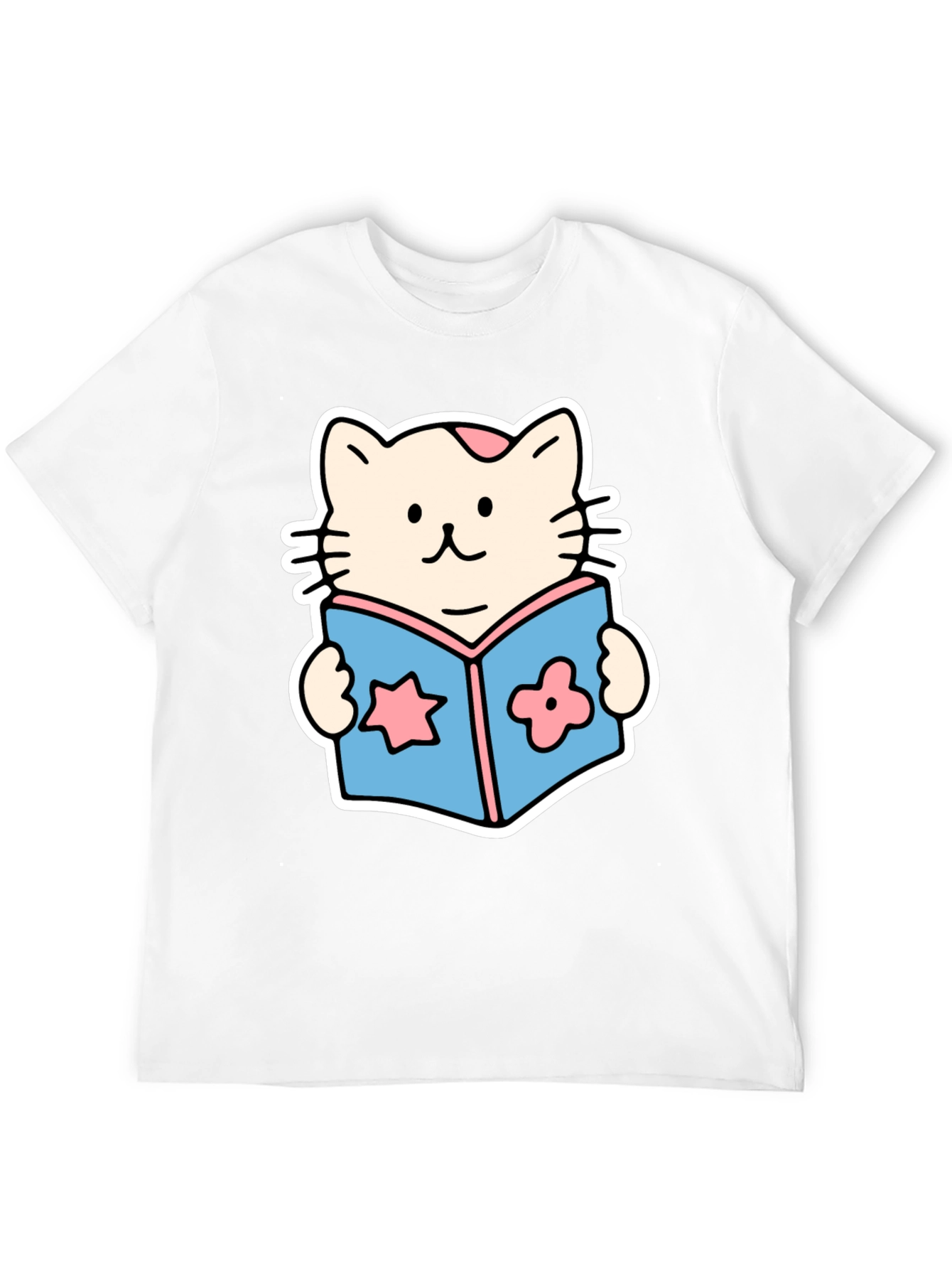 Cute Cat Reading Book T-Shirt